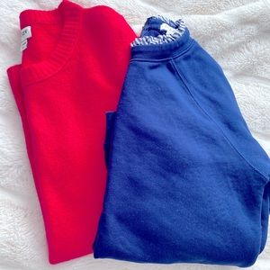 J Crew sweatshirt and sweater